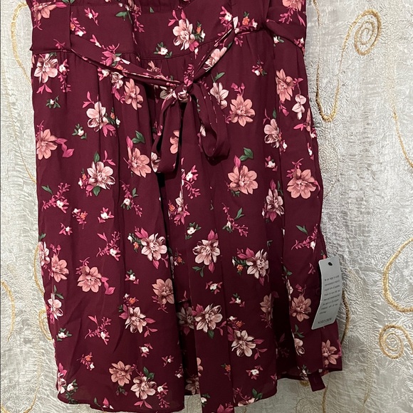 DR2 Burgundy Floral Wrap Dress - Picture 4 of 5